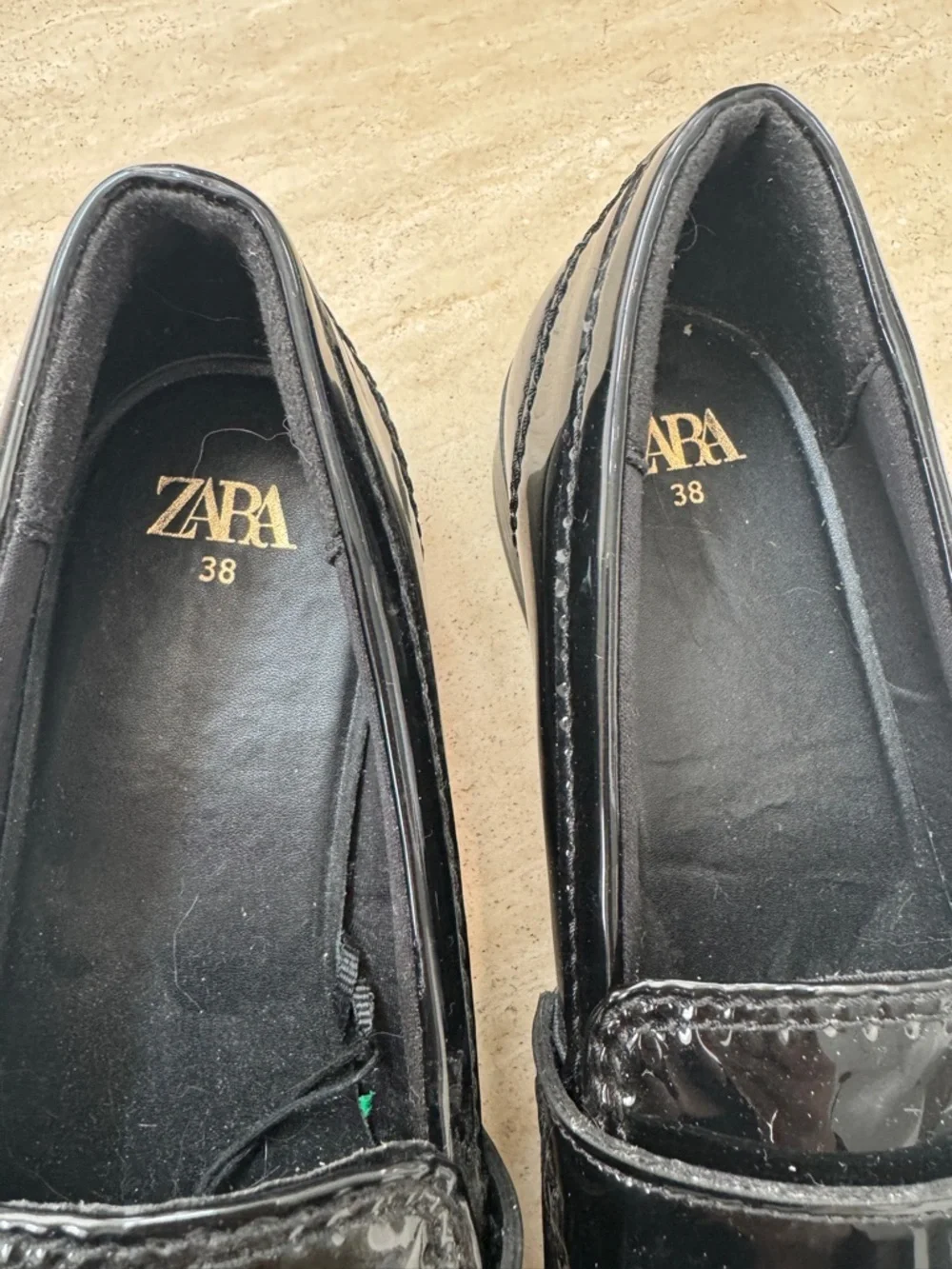 Zara Black Patent Leather Penny Loafers - Picture 4 of 6